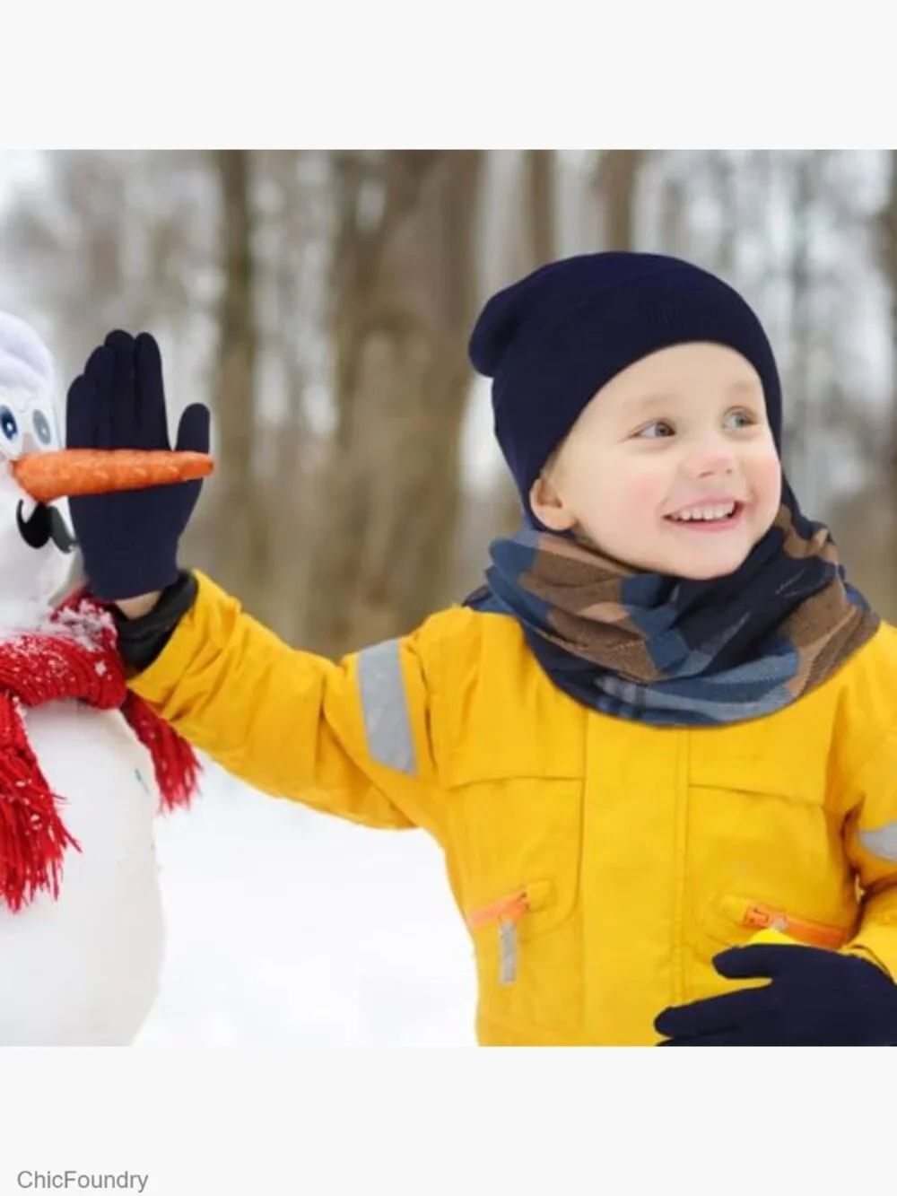 Kids Winter Hat Gloves Scarf Set Knit Beanie 5-10 Boys Girls Cold Weather